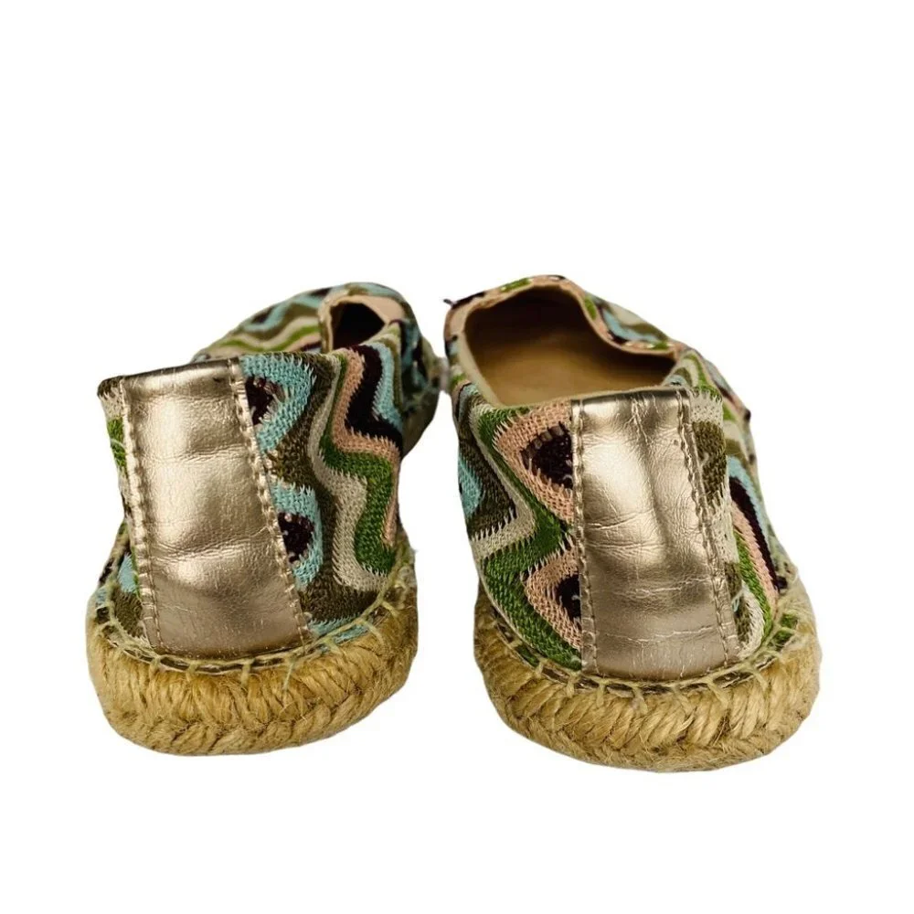 Faded Glory Multicolor Chevron Espadrille Flats Sz 8
